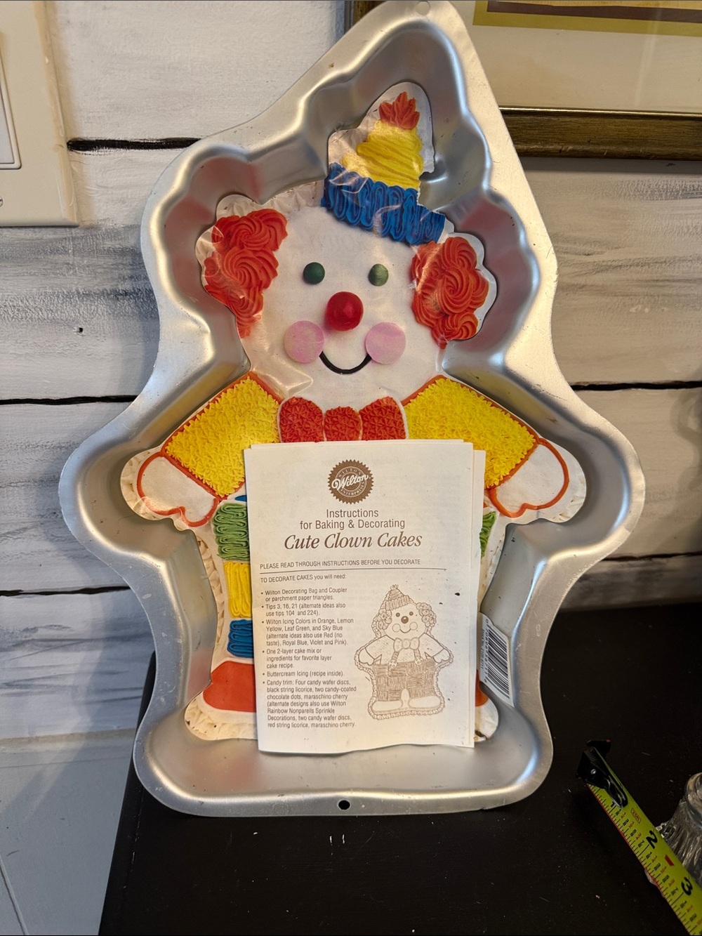 VINTAGE 1992 Wilton Multicolor Clown Cake Pan - Red, Yellow, Blue Accents